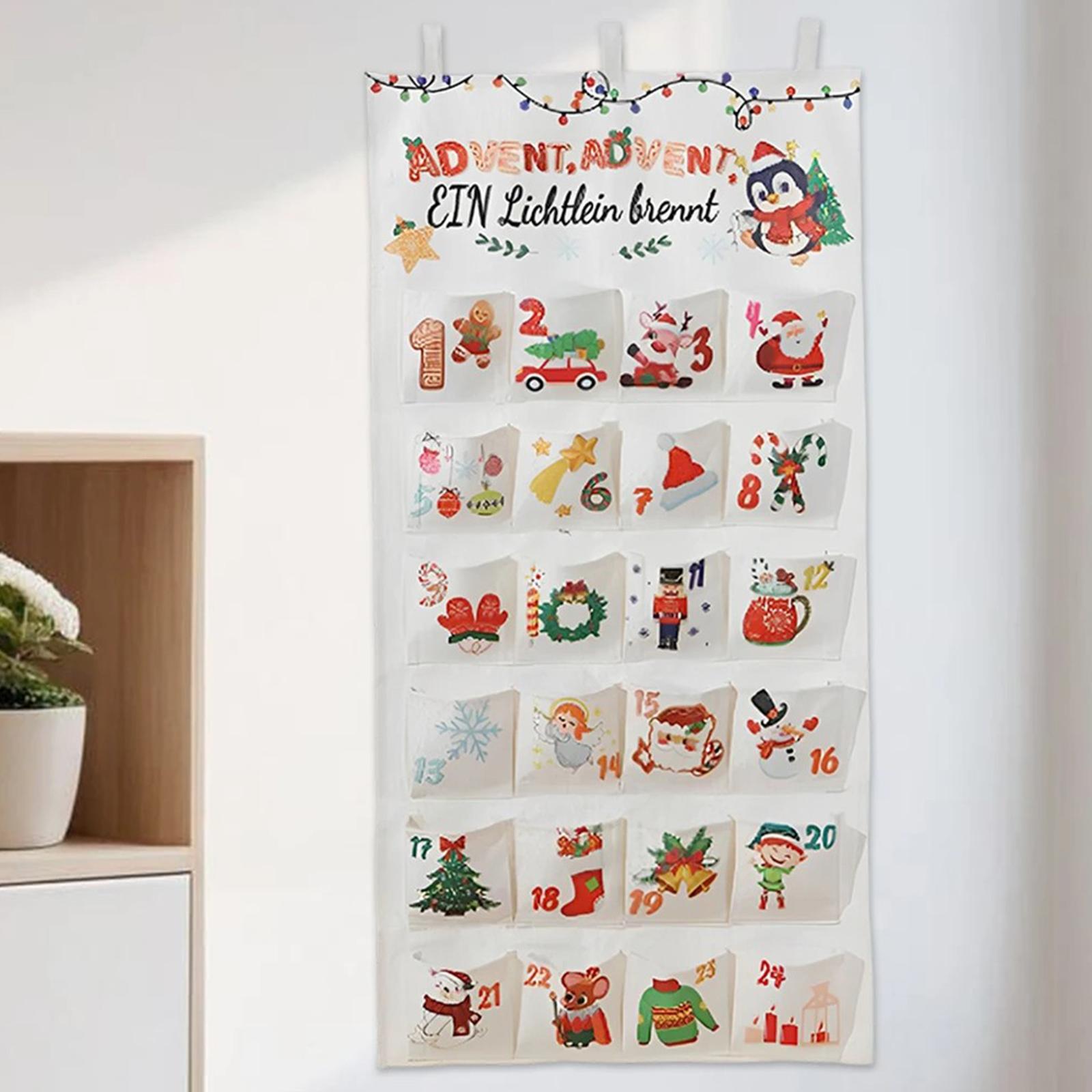 Fabric Christmas Advent Calendar 2025 with 24 Pockets Christmas Hanging Countdown Calendar To Fill Christmas Countdown Calendar China Mainland
