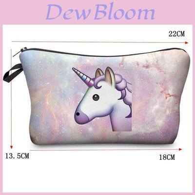 Stylish Unicorn Makeup Bag With Emoji Design Perfect For Travel And Everyday Use
