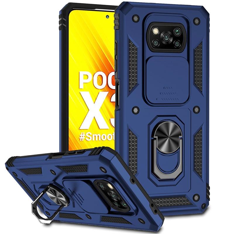 Capa for Xiaomi POCO X3 Pro Case Cover for POCO X3 NFC Camera Lens Protective Armor Shockproof Magnetic Holder Ring Fundas Coque