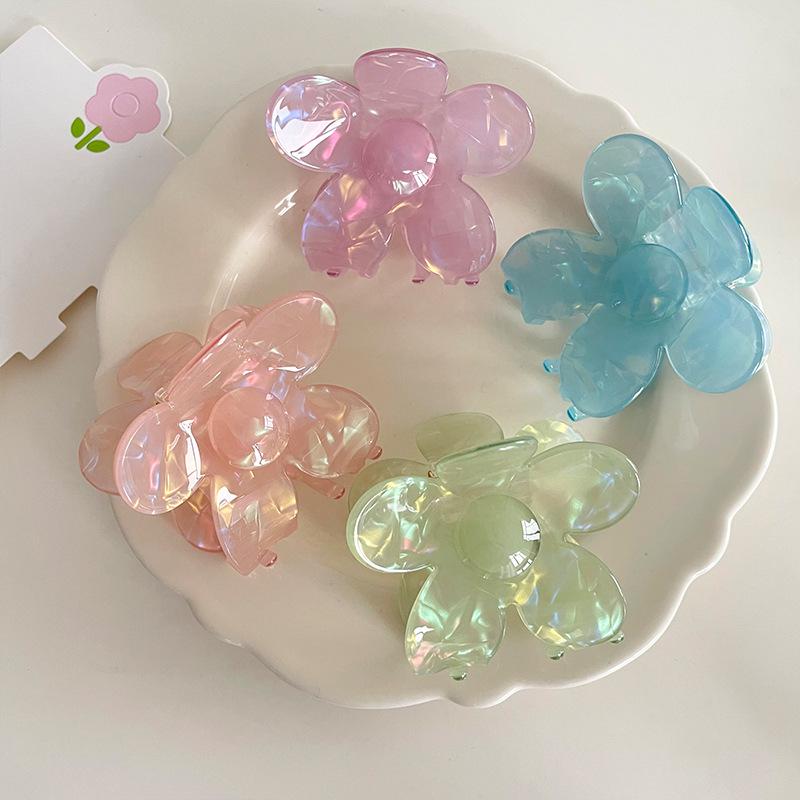 Elegant French-Style Acetate Flower Claw Clip for Women - 2024 High-End Shark Clip