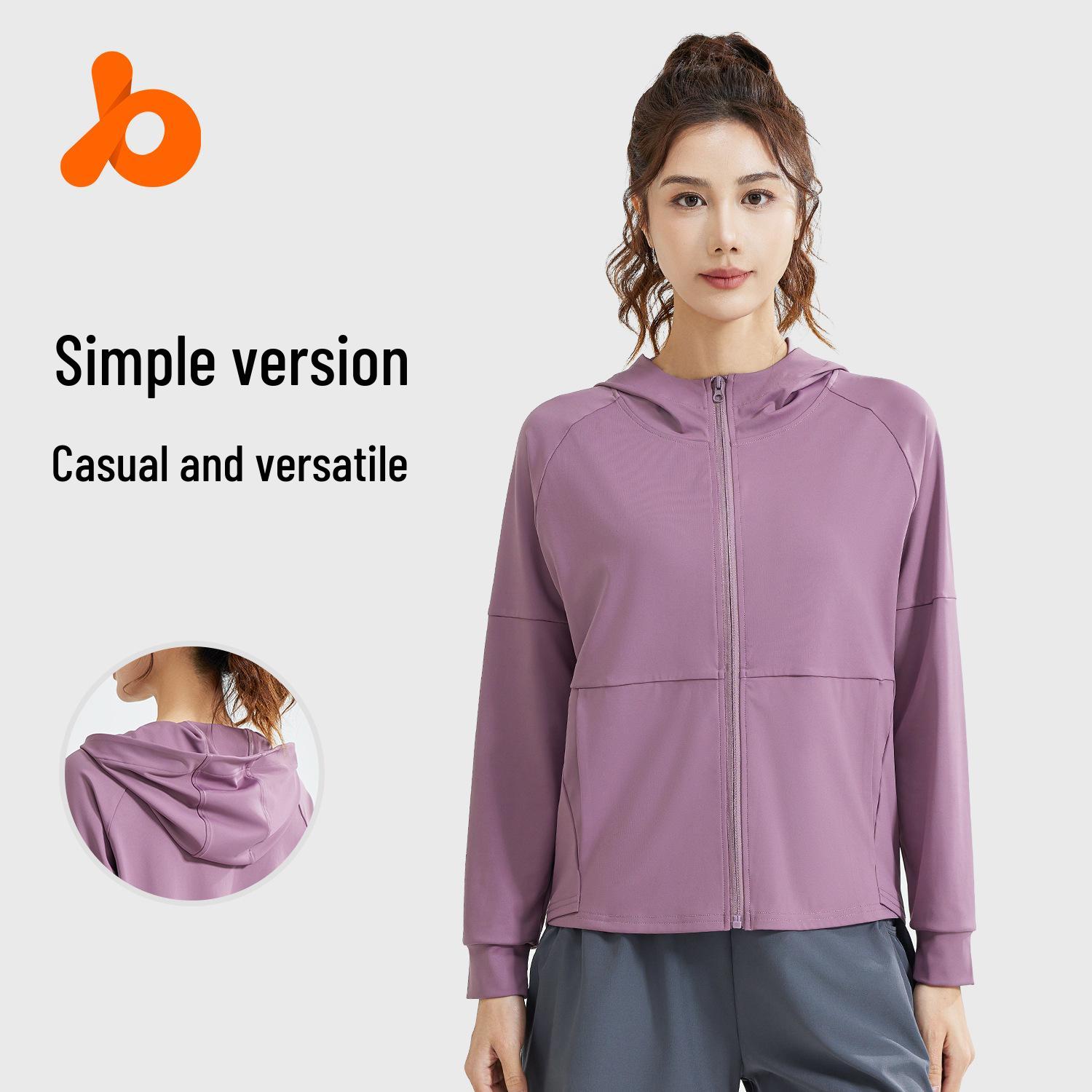 

Juyitang Sporty Hooded Cardigan for Yoga, Running, and Fitness. Large