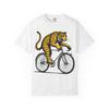 Skurriles Tiger Fahrrad T-Shirt: Tier-Grafik-T-Shirt im Vintage-Stil