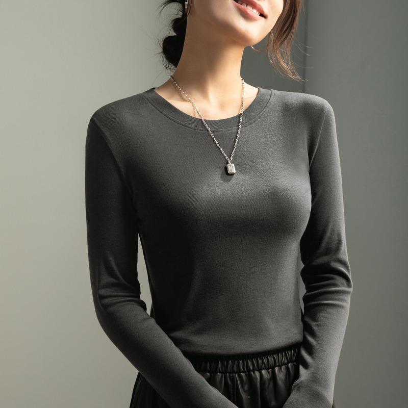 [Liu Wen] Muscle bottom clothes Tencel wool Maillard wears a bottom coat top to keep warm women