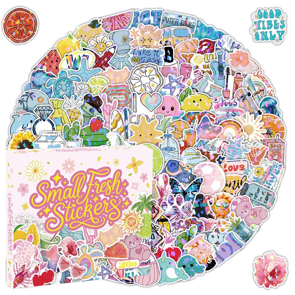 10/50/100/200pcs Kawaii Colorful Cartoon Stickers for Laptop Phone Case Waterproof Artsy Aesthetic Decals INS Sticker Toys
