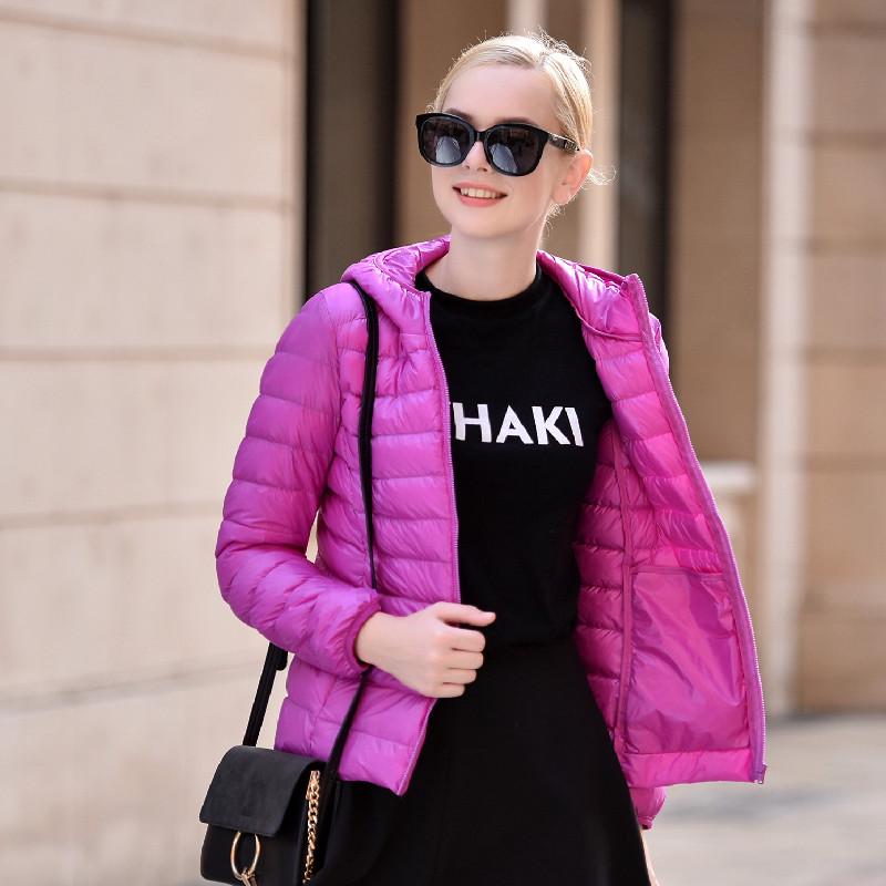 Han Dong Si Yu 2023 Jachetă de puf cu glugă pentru femei – Mărimi mari, subțire, palton de toamnă/iarnă