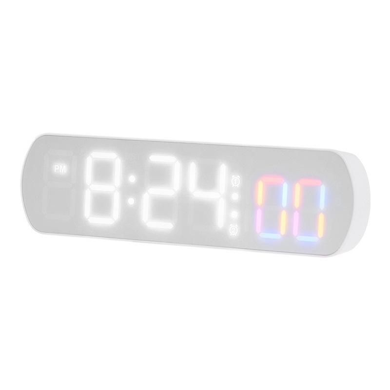 Voice control digital alarm clock with date temperature display night mode count 12/24 hour home living room decoration clock