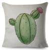 Cute Succulent Plant Cushion Covers Set Watercolor Potted Cactus In Cup Box Design Soft Pillow Home Decor Xcm