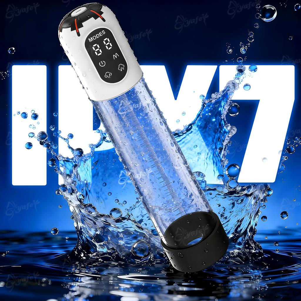 Electric Penis Pump Adult Sex Toys for Men Water Pump Penis Erectile Extender 4 Training 3 Suction Modes 6 Penis Ring 3 Sleeves