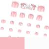 Classic 3D Flower Pearl Toenail Art - Short Wearable French Pedicure Tips
