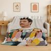 Fashion Pedro Pascal Star Flannel Blanket Soft Warm Throw Blanket for Bedroom Living Room Bed Travel Camping Picnic Gift Kids