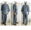 Arcade Jinbei Samue Checkered Cool Summer Jinbei Top and Bottom Charcoal Gray Men's (Work Clothes), 100% Cotton, Pattern, Material, Lightweight,
