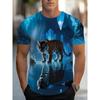 Comfortable Simple Men's Short-sleeved Fashion Versatile Animal Print Top Casual Daily T-Shirts Men’s