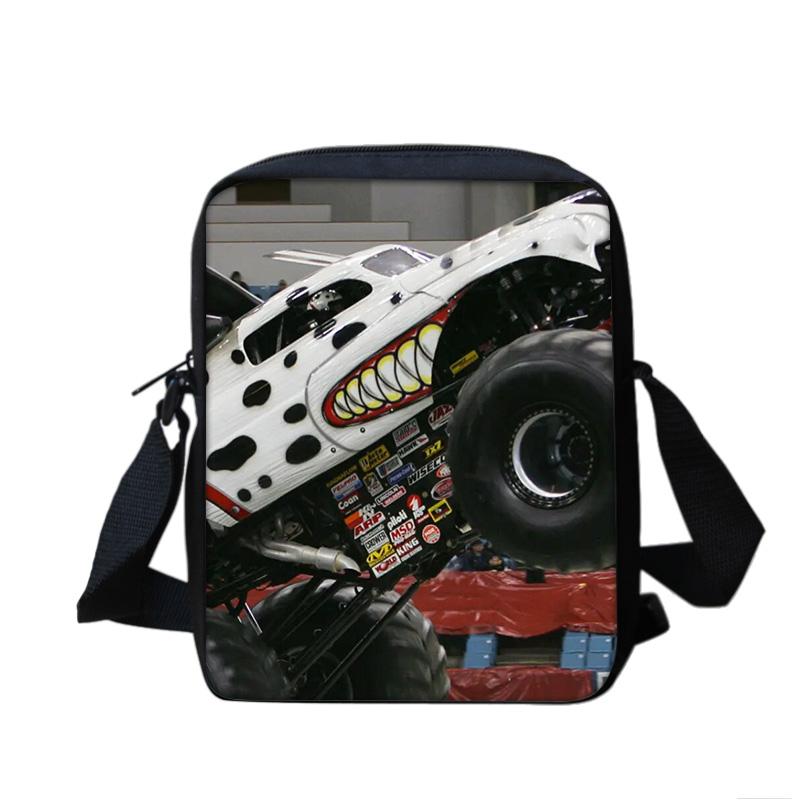 Monster Jam Crossbody Bag Versatile Cartoon Print Best Gift for Male and Female Students, School and Office Workers