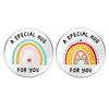 Pocket Hug Token A Special Hug for You Coin Stainless Steel Double Sided Inspirational Gift with PU Leather Keychain