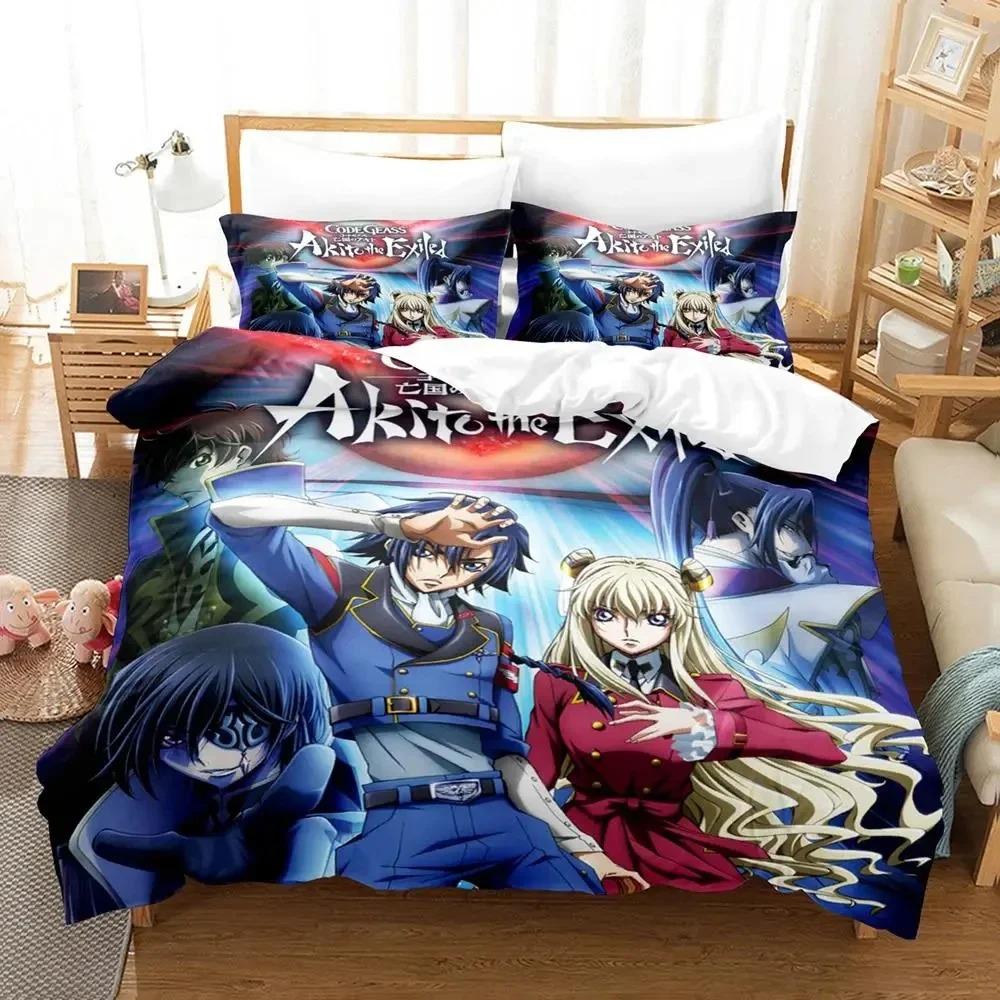 Anime CODE GEASS Lelouch Bettwäsche-Set Bettbezug Bett-Set Steppdeckenbezug Kissenbezug Steppdecke King Queen Size Jungen Erwachsene Bettwäsche-Set