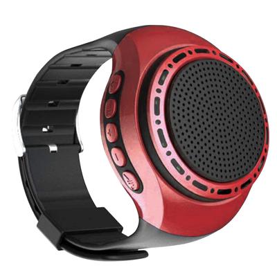 Armbanduhr Bluetooth-Lautsprecher mit FM-Radio Tragbarer Outdoor-Sport-Lauf-Wearable Mini-Lautsprecher Drahtloser Subwoofer