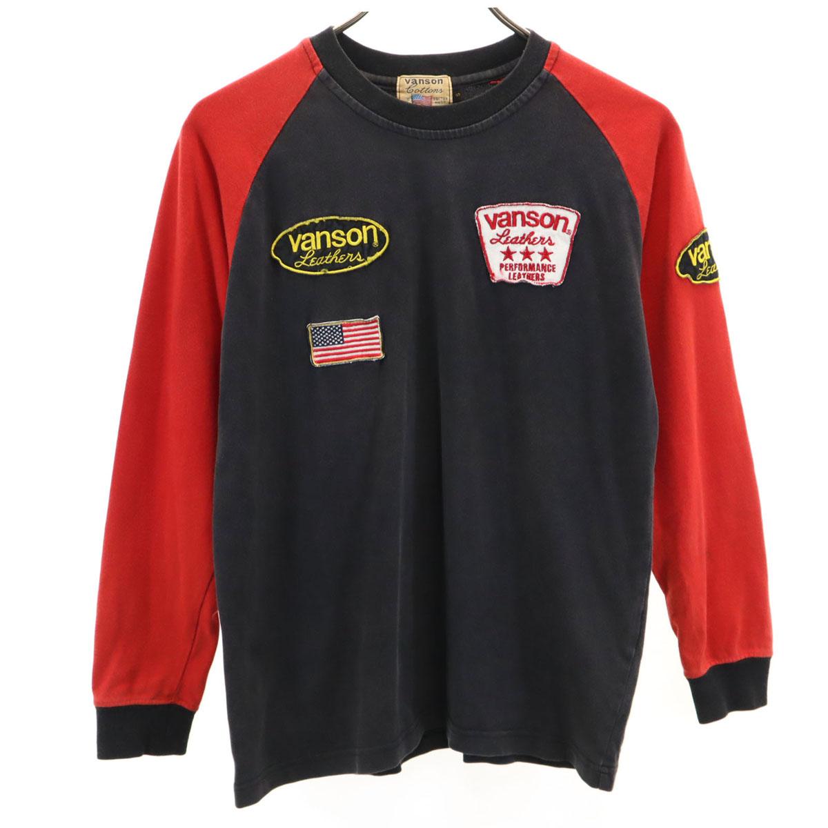 

VANSON Cottons Wappen Long sleeve T-shirt S black Ron T Men s Used