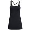 UA Meridian Solid Color Midi Slim Fit Sleeveless Dress Women Dresses Black 1383666-001