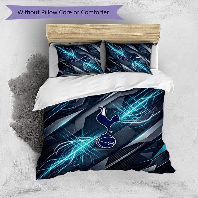 Tottenham Hotspur Pattern Printed 3PCS Bedding Set Soft Skin-Friendly Washable Duvet Cover & Pillowcases Set All Season Bedroom