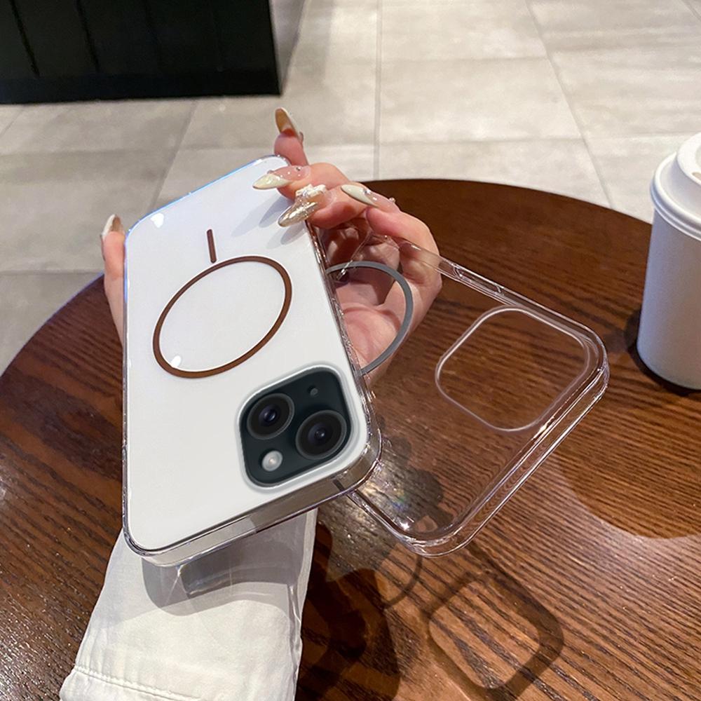 For iPhone 14/13 Case Compatible with MagSafe Clear Slim PC Phone Back Cover