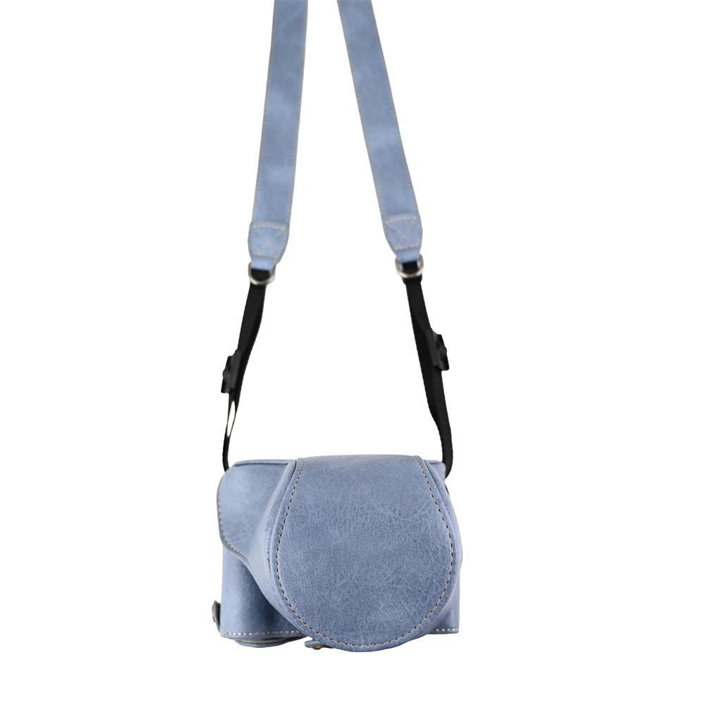 Litchi Pattern PU Leather Shoulder Bag For Canon EOS R50V 14-30mm Lens Camera Case Battery Opening Full Body Cover