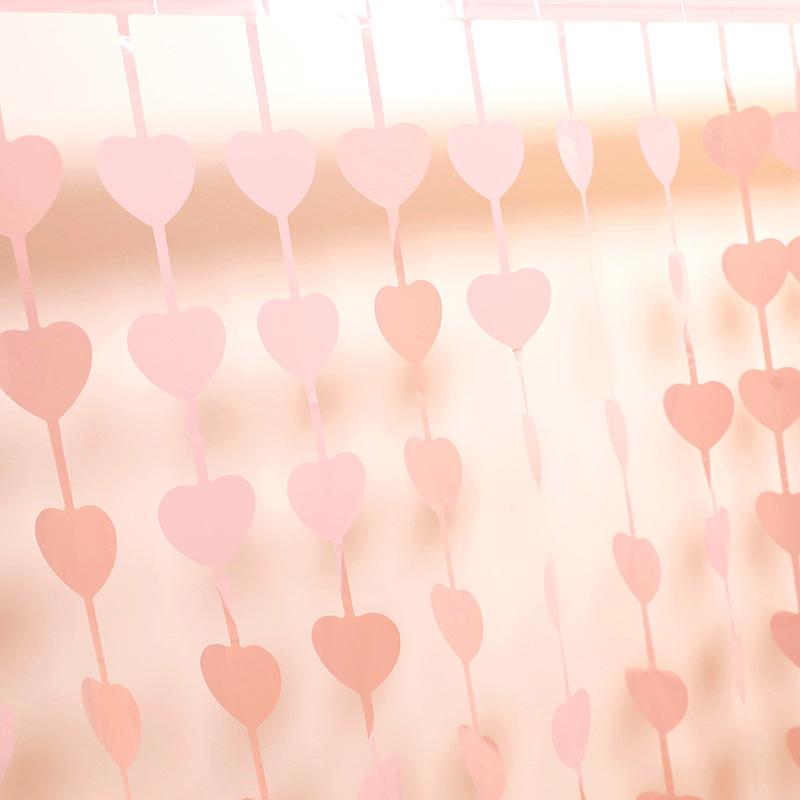 

1m×2m Heart-Shaped Rain Silk Curtain Decorative Color Strip Love Ribbon Wedding Party Birthday Background Home Decoration 1pc