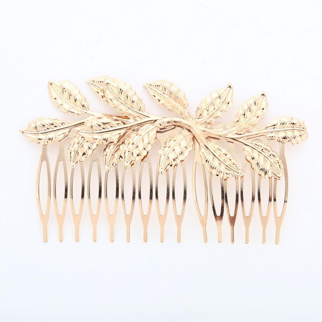 Fascia per capelli con foglie dorate da sposa europea e americana 2026, Fascia per capelli con foglie dorate da sposa, Ornamento per capelli, Fascia a corona, Natale