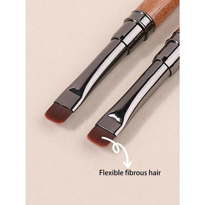 1pc Bottom Glue Nail Brush Pen, Professional Short Hair Small Square Phototherapy Pen, High-End Sandalwood Brush, Nail Salon Special Tool