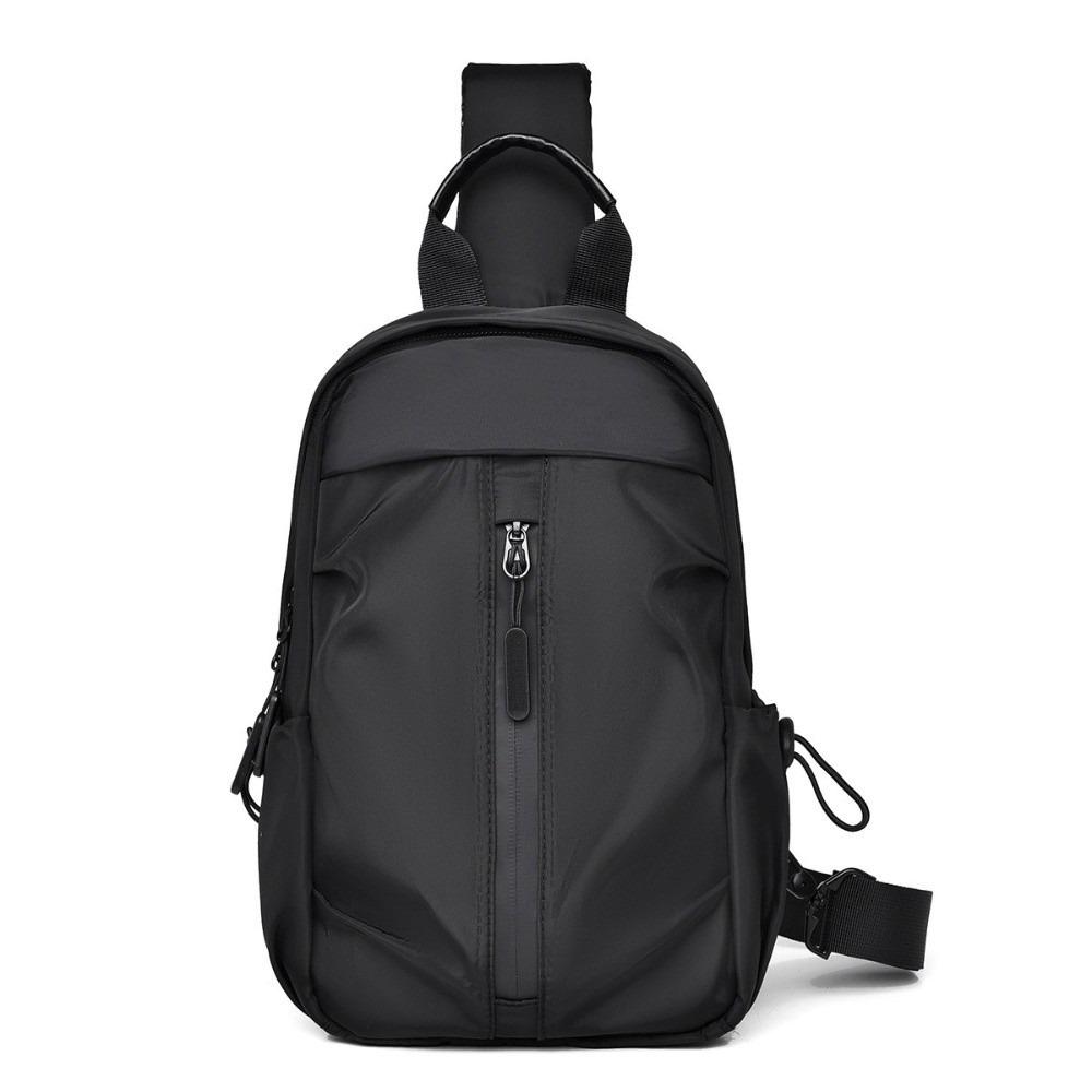 Multifunction Sports Crossbody Bag Solid Color Nylon Shoulder Bag Casual Men's Chest Bag  Fitness