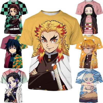 Sommer Anime Demon Slayer Kimetsu no Yaiba Kamado Nezuko Kochou Shinobu Cosplay 3D-Druck Mode T-Shirt Cartoon Kurzarm
