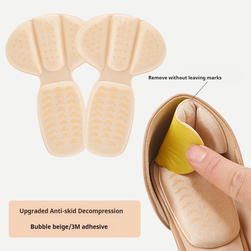 Protection Feet Pads Pain Relief Gel Heel Stickers High Heels Size Reducer Non-slip Shoes Insoles T-Shaped Foot Care Pad 1Pair