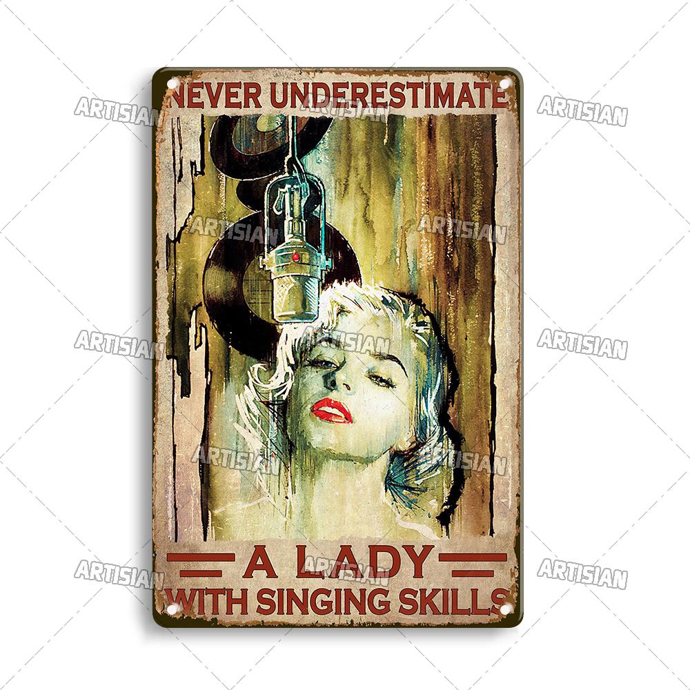 Künstler Musik Tanz Metallposter Trommel Blechschild Instrumentv Dekorative Platte Wanddekor Garage Bar Pub Club Hotel Küche