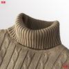 Mens Thick High Neck Knit Sweater Cotton Blend Warm Winter Pullover Loose Fit Casual Sporty Style
