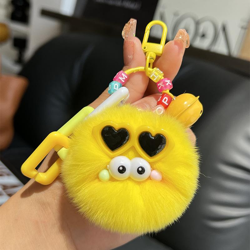Creative Cute Rabbit Fur Keychain Fluffy Pendant Toy Car Key Holder Schoolbag Bag Cartoon Plush Doll Jewelry Women'S Decoration