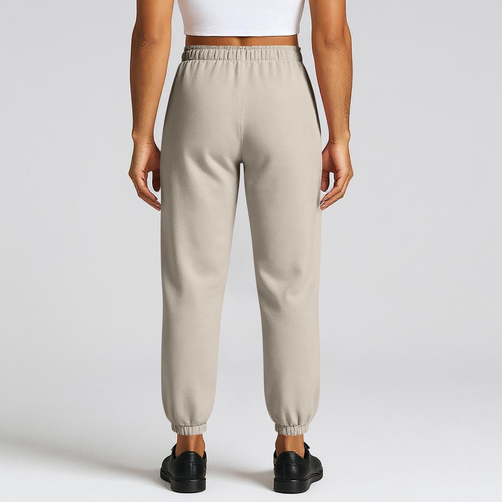 Women's And Men's Sports Pants With Pockets Fashionable Solid Color Elastic High Waisted  Casual Sweatpants Pants