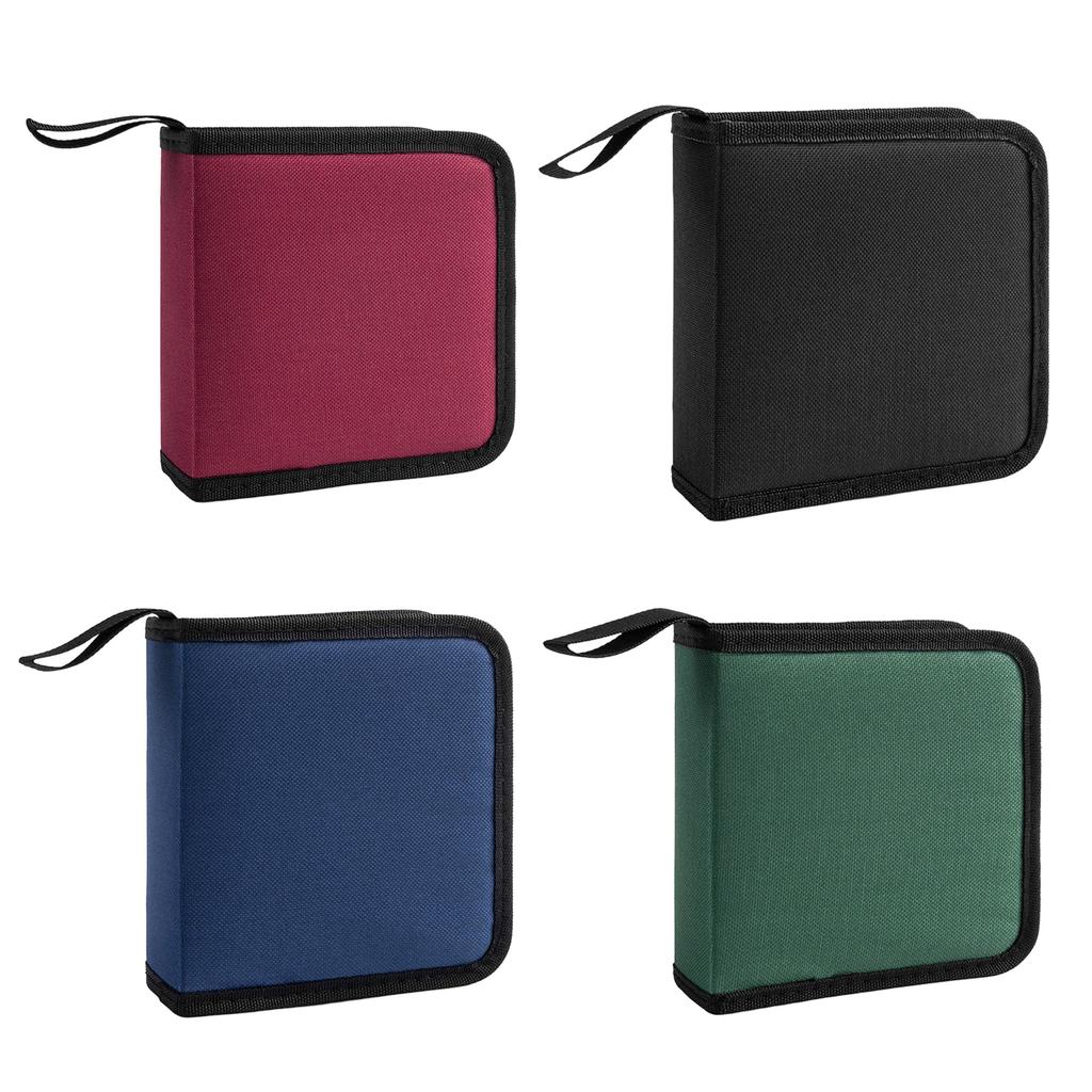 Oxford Cloth 40-tablet CDs Capacity Auto Disc Holder Water Resistant and Wear Resistant for Quickly Access During Drive