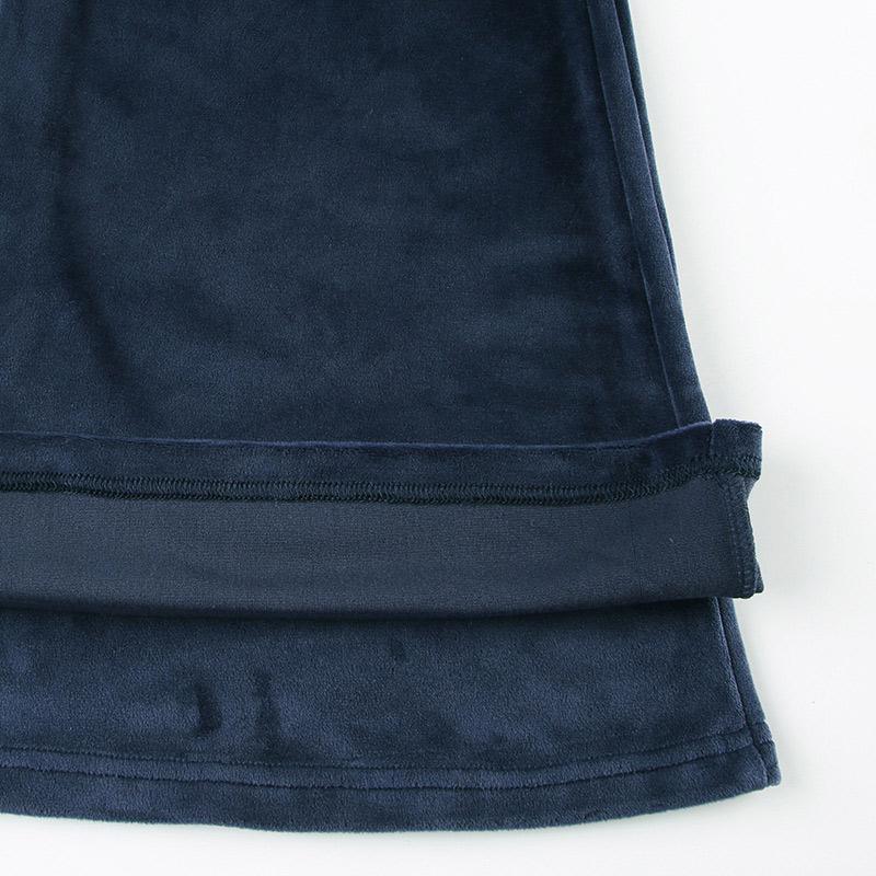 Striped Elastic Waist Velvet Loose Wide Leg Pants Women Casual Simple Bell-bottoms Fashion Trousers Autumn Winter