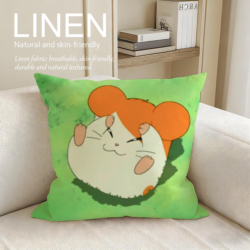 Cute Hamtaro Cushion Cover Pillowcase Set Pcs x x Breathable Washable Sofa Cushion Cover