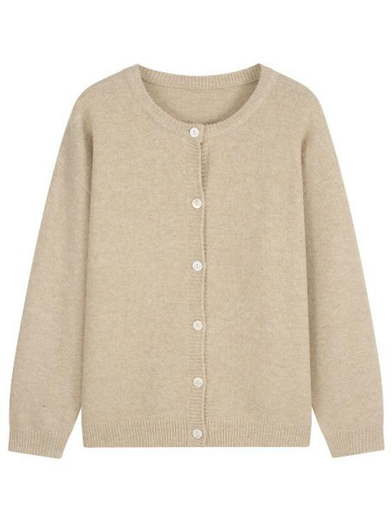 European & American Women's Plus Size Long-Sleeve Knitted Cardigan with Lantern Sleeves