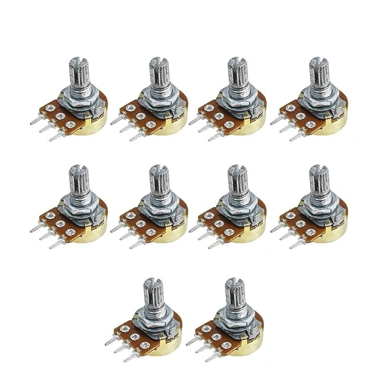 

10Pcs WH148 Potentiometer 100K Ohm Variable Resistors 3-Pin 15mm Shaft Single-Joint Linear Potentiometers for Audio Volume Control, Light Dimming, 500K