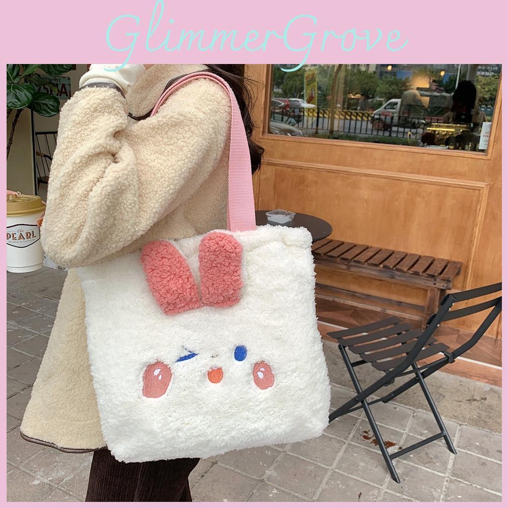 Cartoon Plush Elegant Rabbit Tote Bag Perfect For Casual Days And Commutes Work