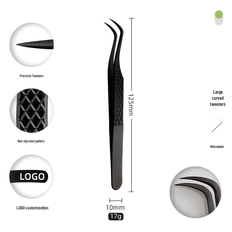 Golden Feather Stainless Steel Eyelash Tweezers for Grafting and Extensions
