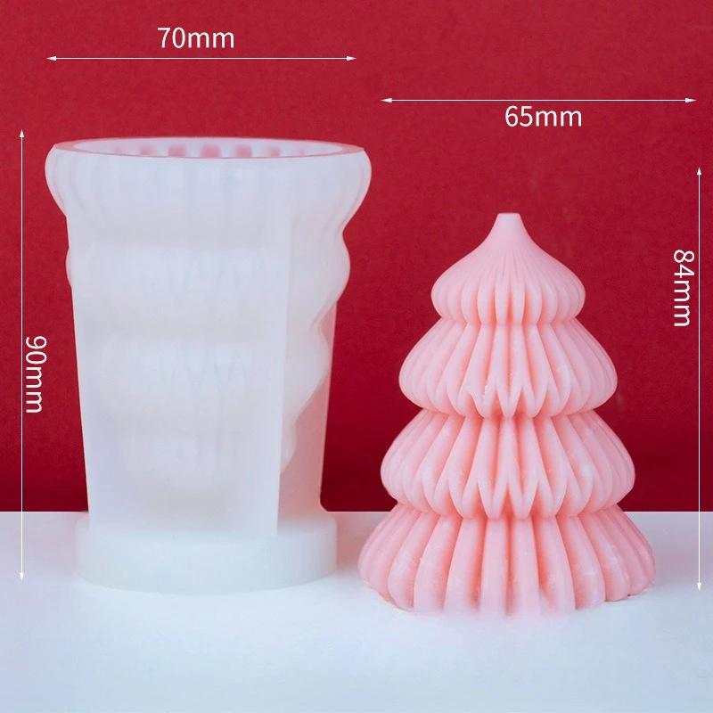 1-4PCS Christmas Tree Aroma Candle Silicone Mold DIY Plaster Wax Craft Holiday Decorations Handmade Supplies Making Kits