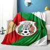 Mexico Football Team Emblem Printed Throws Blanket Soft Flannel Blankets for Couch Bed Gifts for Men Women Picnic Blanket Christmas Gifts