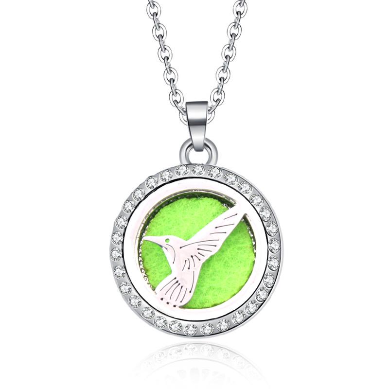 New Stainless Steel Alloy Fashion Aromatherapy Necklace Essential Oil Diffuser Perfume Locket Pendant Women Jewelry Gift