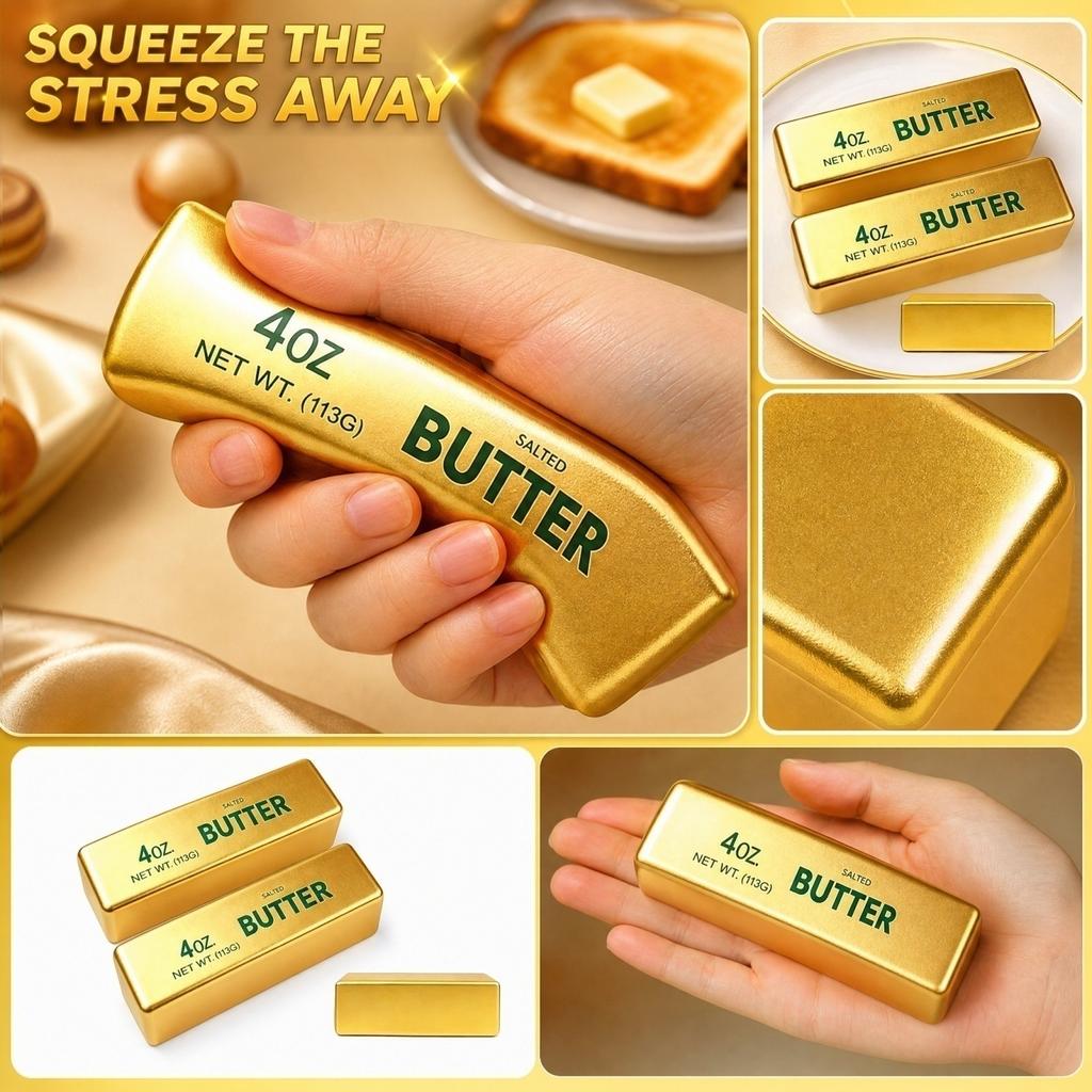 Gold Surface Stress Toy ,13cm,2pcs - Toy for Stress and Relaxation, for Adults and Kids