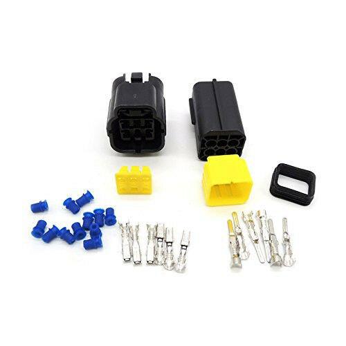 5 Sets Waterproof 6-Pin 20A Automotive AMP Electrical Sealed Wire Connector Plug