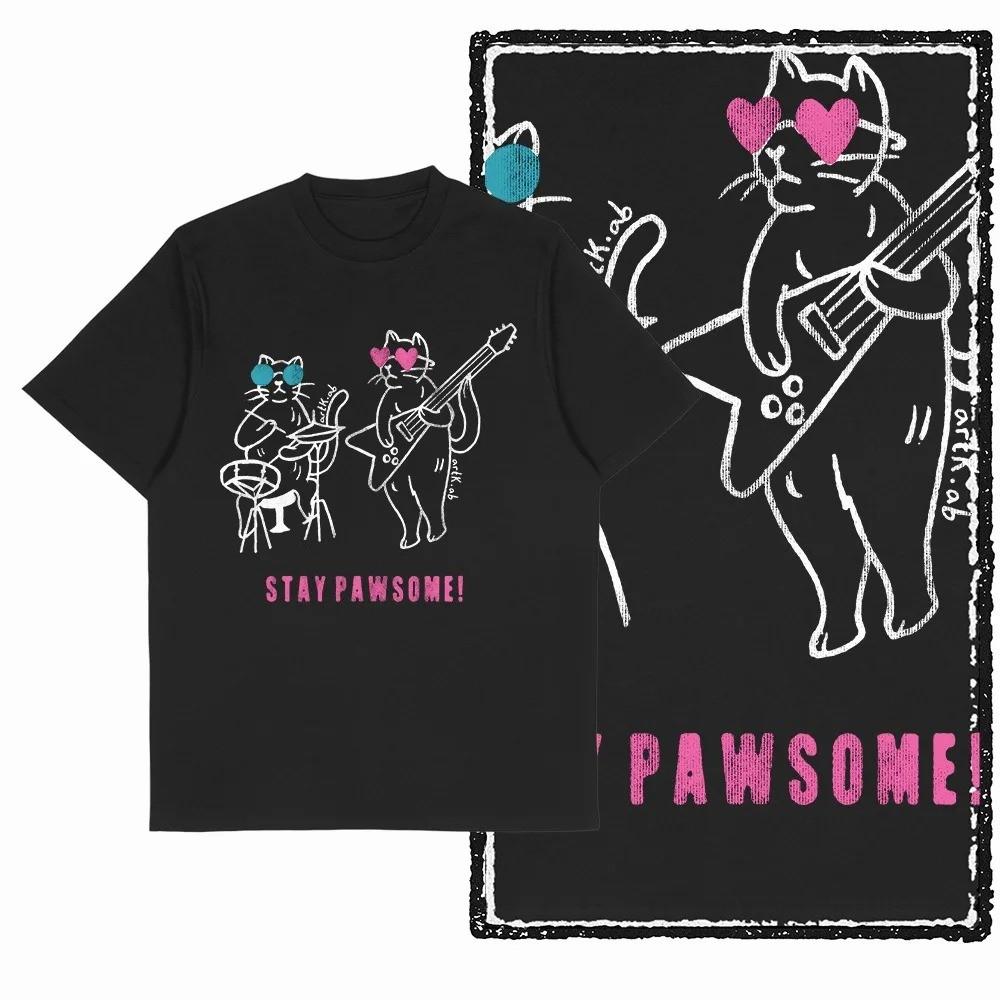 

Retro Streetwear Cat Graphic Unisexs and Womens Tshirts Pickled Retro Oneck Unisexs Tshirts Women Clothes Y2k Top Harajuku S