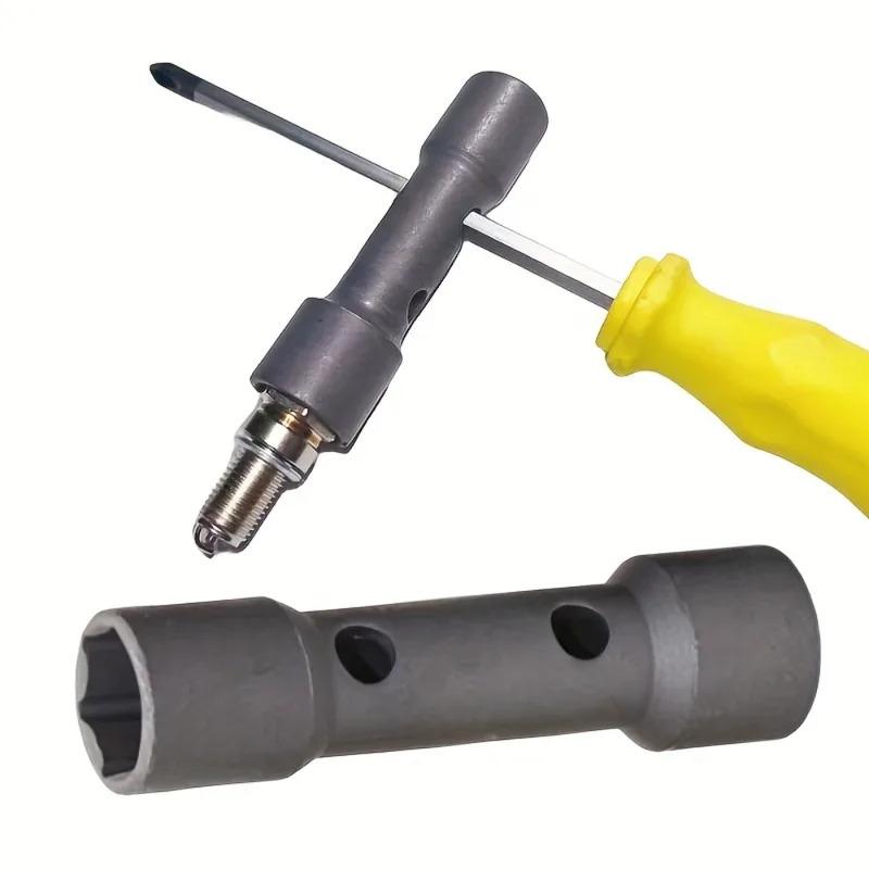 16 18mm Steel Double Headed Ignition Spark Plug Socket Wrench Three Jaw Car Tool чёрный