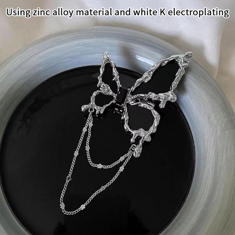 Black Butterfly Chain Tassel Brooches For Women Unisex Suit Sweater Corsage Badge Pins Clothes Accessories Party Wedding Gifts